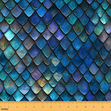 Fish Scale Fabric by The Yard Dragon Mysterious Mermaid Girls Women Sewing Fabric Crafts Dreamy Ocean Style Abstract