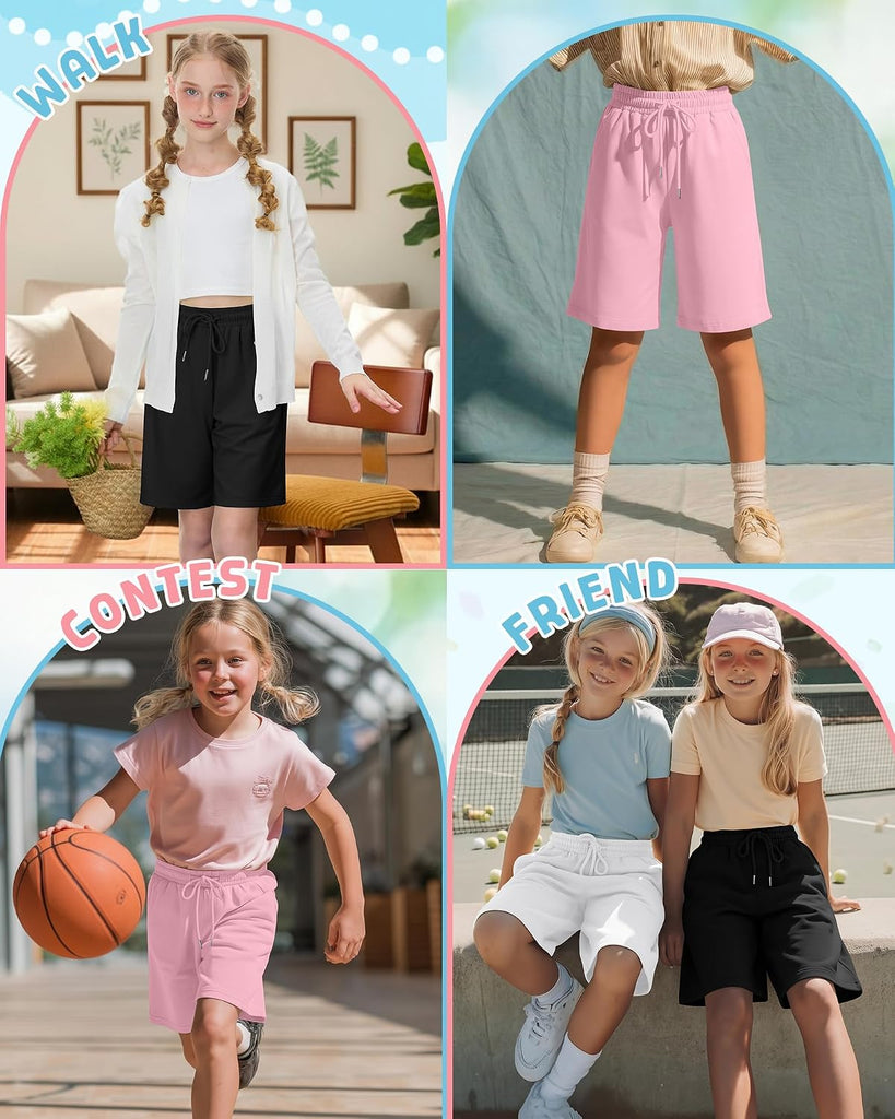 3 Pack Girls' Athletic Bermuda Shorts