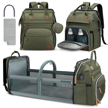 Baby Diaper Bag Backpack with Changing Station Large Capacity Baby Bag for Boys & Girls, USB Charging Port, Pacifier
