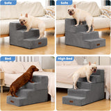 Dog Stairs for Small Dogs, 3-Step Non-Slip Pet Stairs for Couch Sofa and Chair, Dog Bed Stairs for Puppy