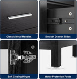 18 Inch Small Bathroom Vanity with Vessel Sink, Modern Freestanding Cabinet with Matte Glass Door, Drawer, Water-Saving Faucet & Pop-Up Drain, Black