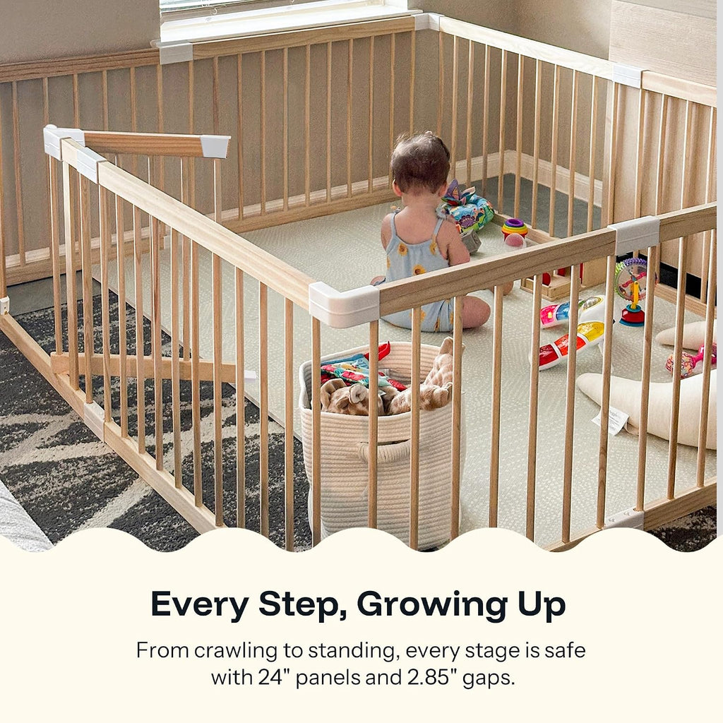 Grovi Wooden Playpen, Play Yard, Playpen for Babies and Toddlers | GREENGUARD Gold Certified, BSA Verified, New