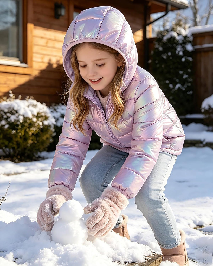 Girls Winter Coat Lightweight Hooded Puffer Jacket
