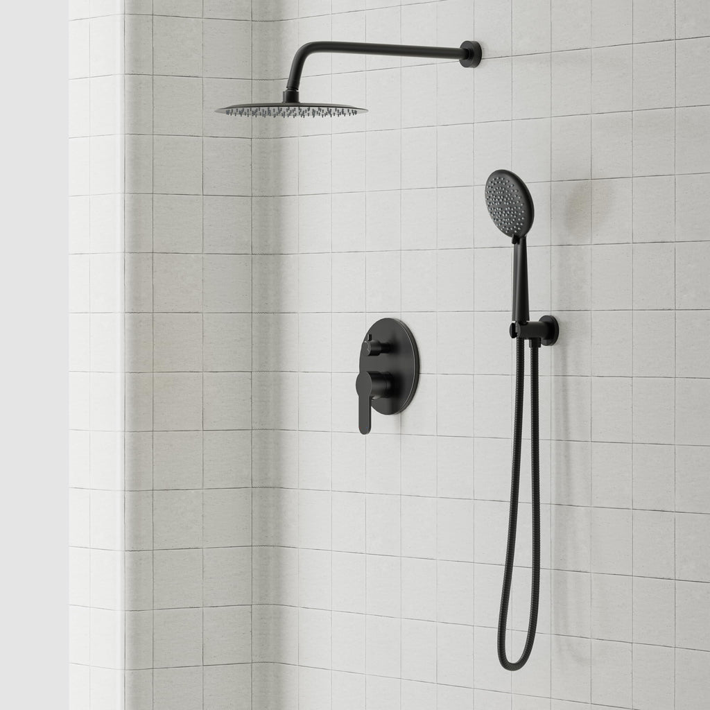 Shower System, 10" Shower Faucet Set with Handheld, Matte Black