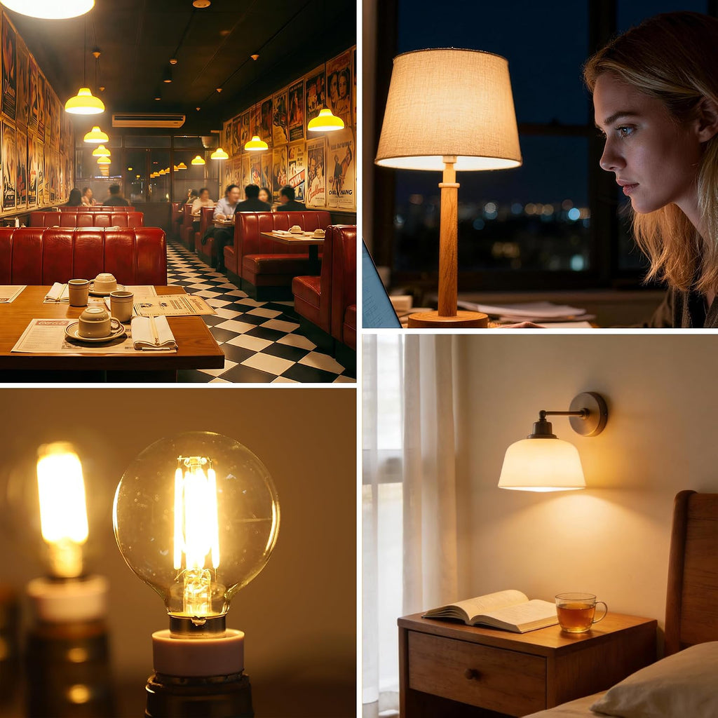 Dimmable Globe G16.5 E12 LED Bulb 60W,Type G Bulb 6W,2700K 600LM