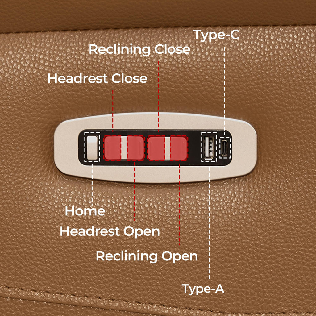 Leather Power Recliner Sofa Wall Hugger, Saddle, Loveseat