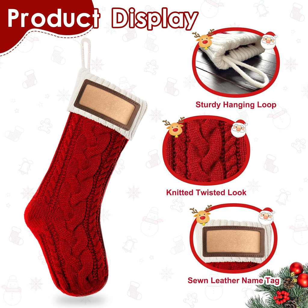 S 4 Pack, 18 Inches Large Xmas Stockings Family Stocking - Set of 4