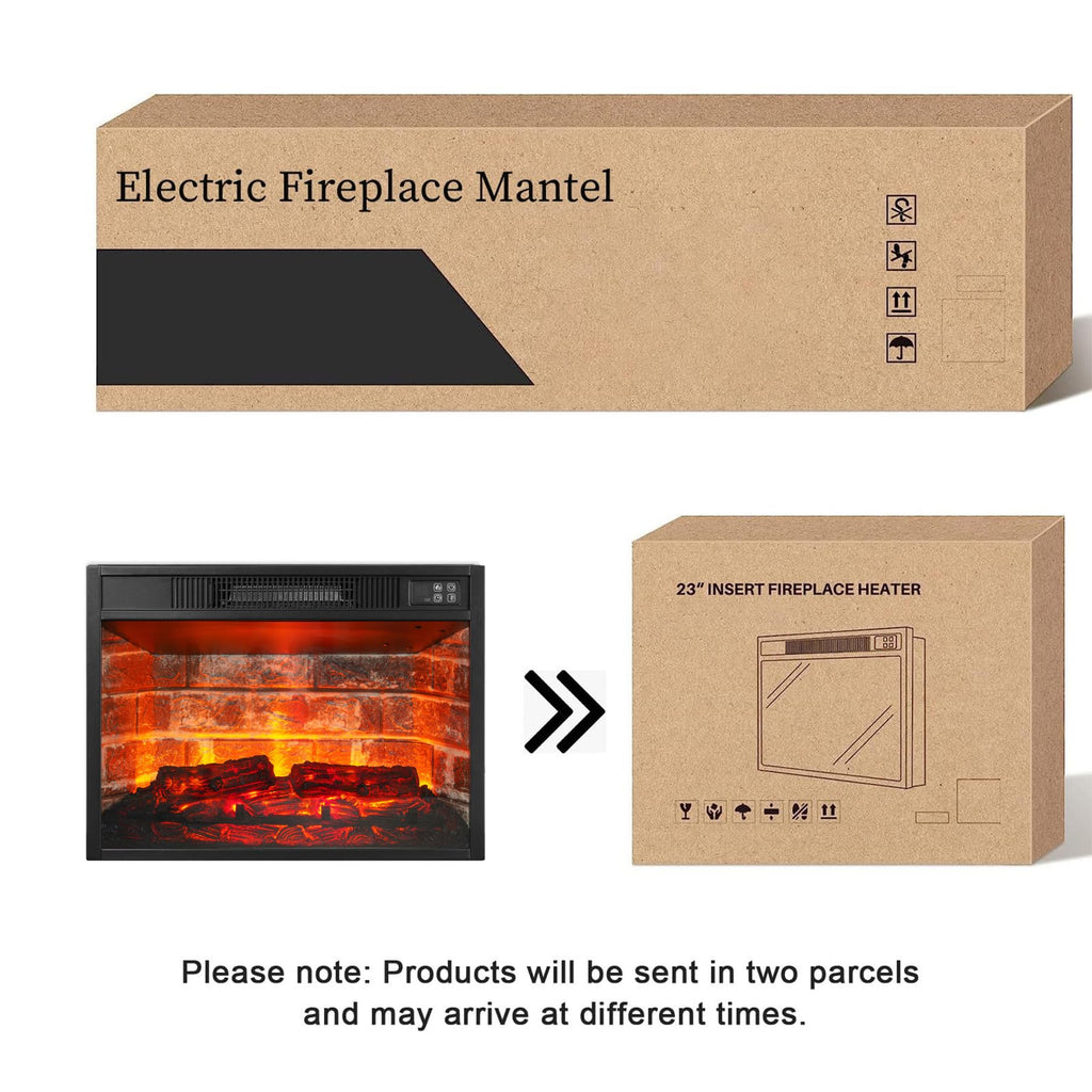 72" LED Electric Fireplace TV Stand with Mantel