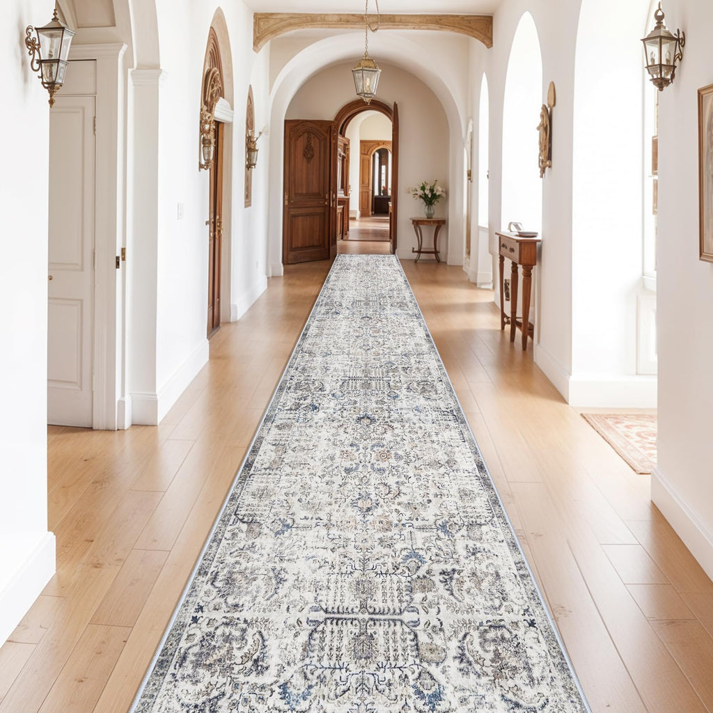 Washable Runner Rugs - Vintage Kitchen Runner Rug Stain Resistant Rugs Bedroom Laundry Room Mat Distressed