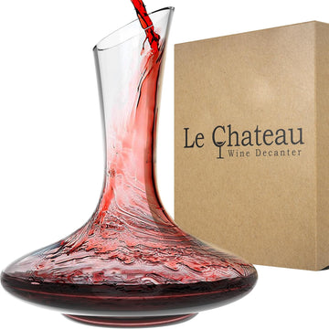 Large Elegant Crystal Wine Decanter with Aerator - 750ml Glass Decanter - Hand-Blown Lead-Free Clear Glass Carafe