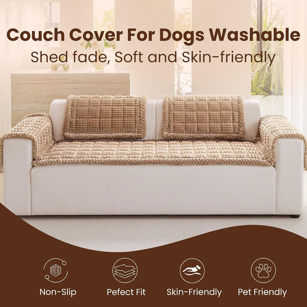 Couch Cover for Dogs Washable, Non Slip Couch Covers for Sofa Pet Friendly, Couch Cushion Covers for Dog, Thick, Soft