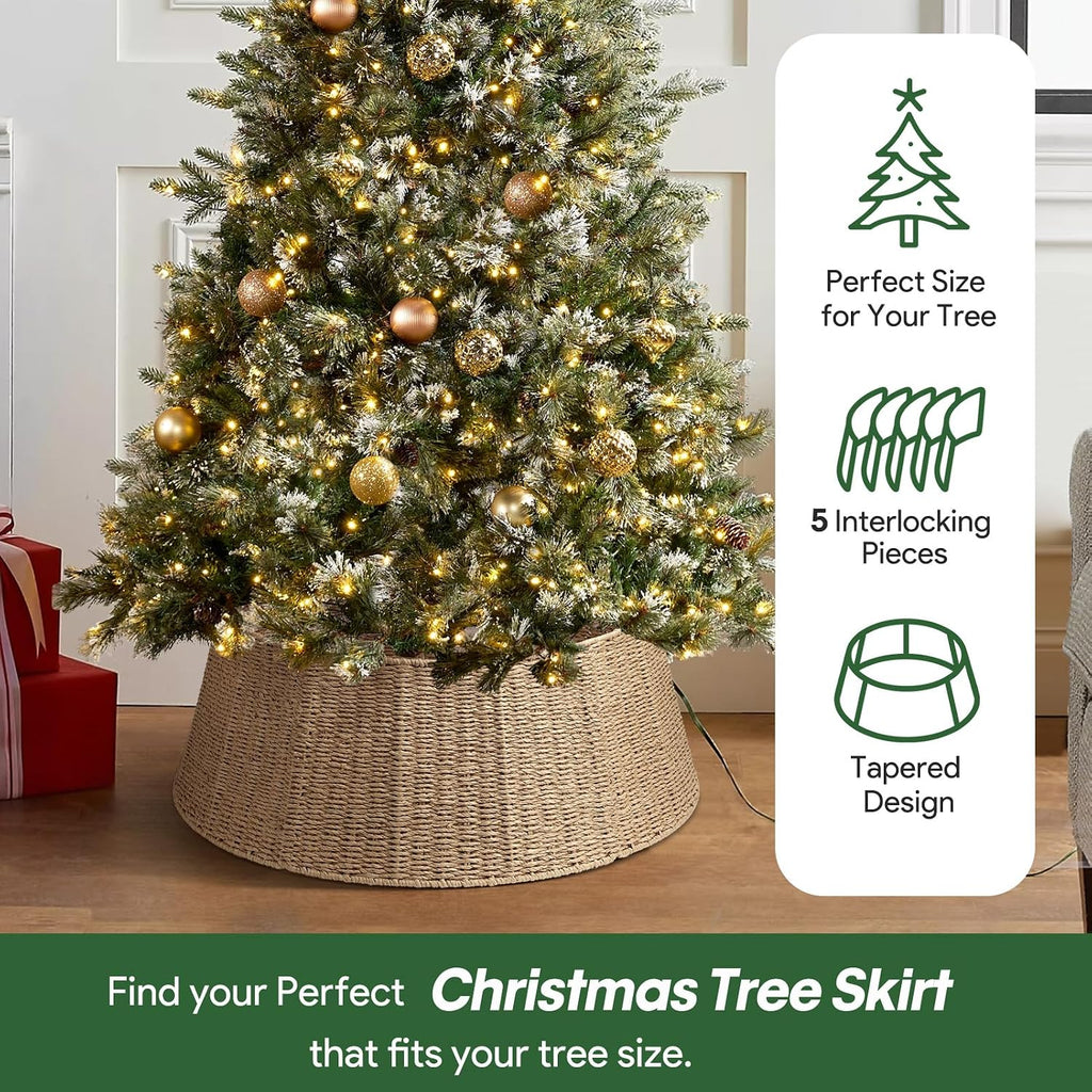 Christmas Tree Collar- 26",Christmas Tree Base Christmas Tree Basket Collar ,for Covering Tree Stand (Burlywood, 26