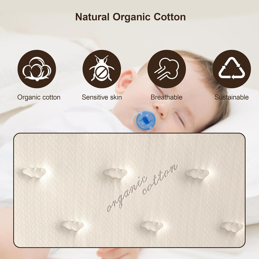 Organic Mattress California King - 14 Inch Hybrid Mattress | With Gel Foam Medium to Firm for Hot Sleepers, Enhanced