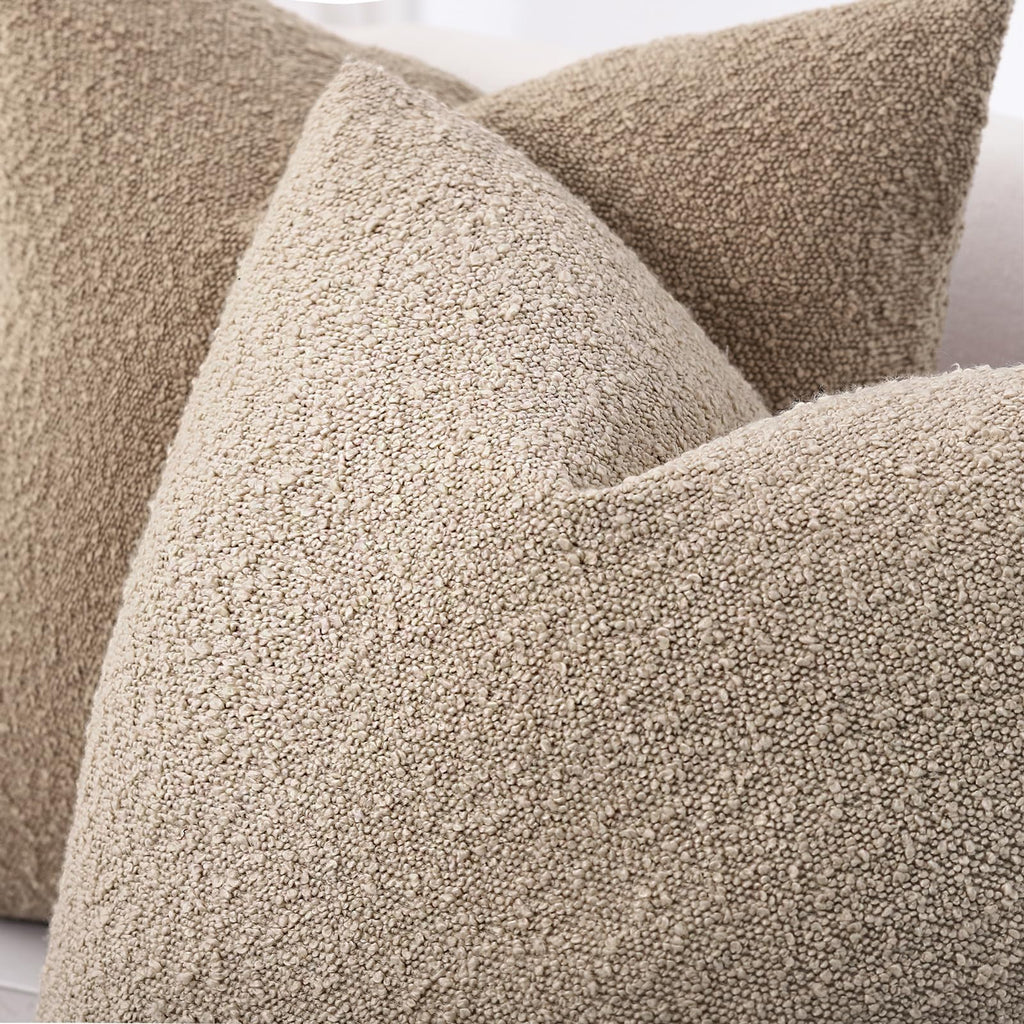 22x22 Boucle Throw Pillow Covers, 2-Pack, Oatmeal