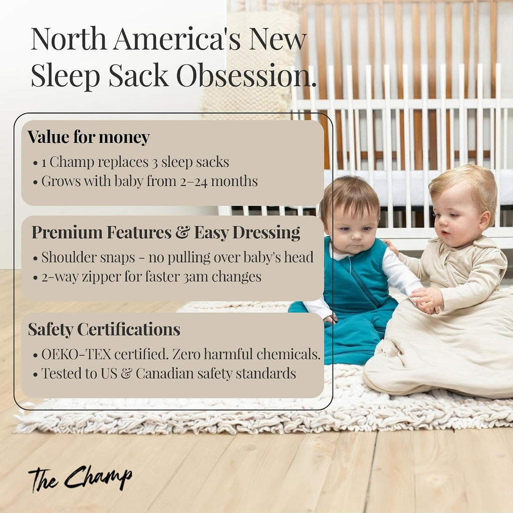 The Champ Bamboo Rayon Adjustable Baby Sleep Sack 1.0 TOG