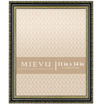 11x14 Picture Frame Black, Ornate Vintage Frame, Wall or Tabletop