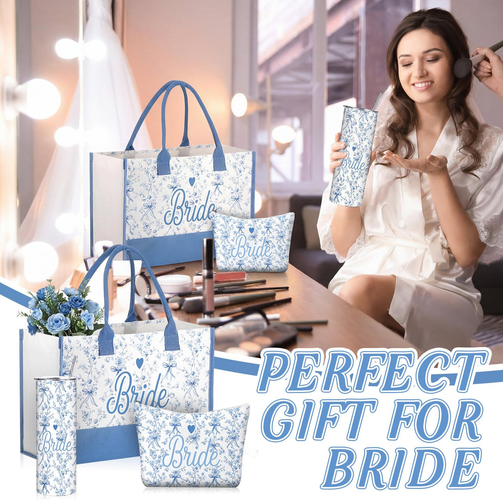 3 Pcs White Blue Bride Gifts Bride to Be Bachelorette for Women