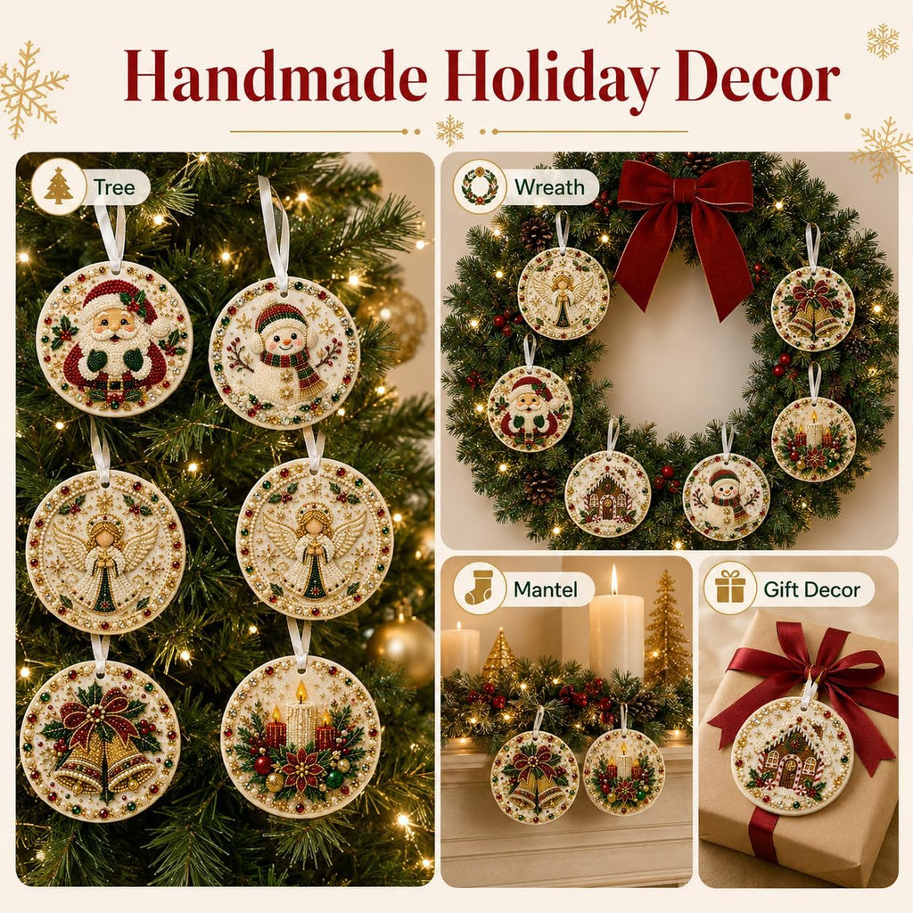 DIY Pearl & Gem Christmas Ornament Collection (Santa Claus)