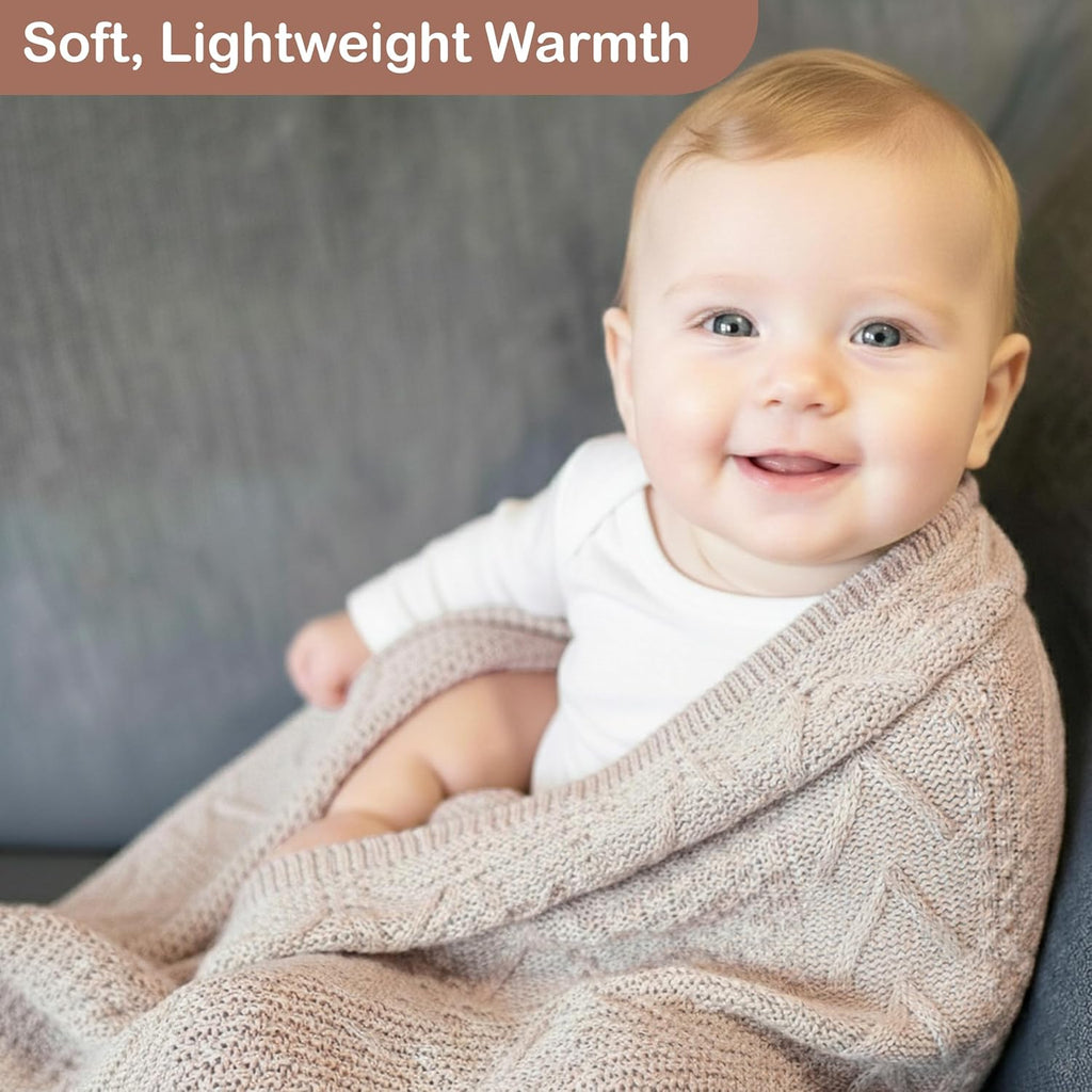 Organic Cotton Knit Baby Swaddle Blanket Infant & Toddler 31x43
