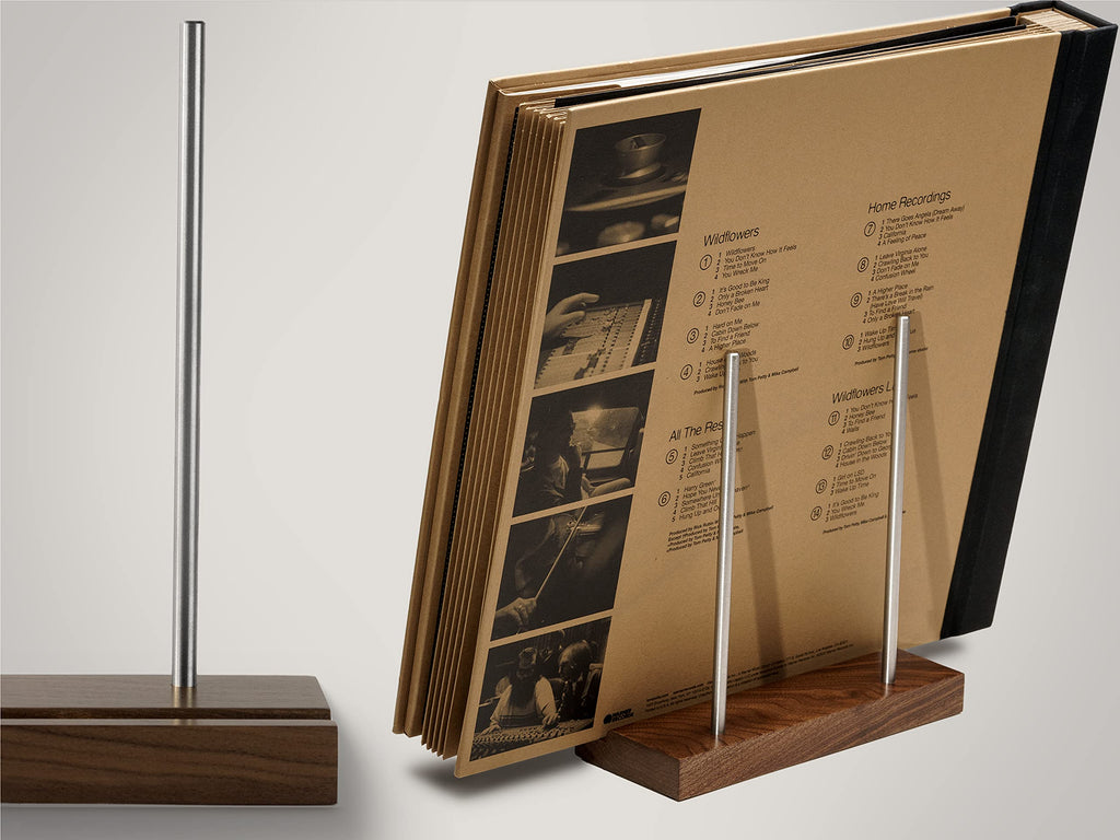 Now Playing Vinyl Record Stand, Solid Walnut Display Holder