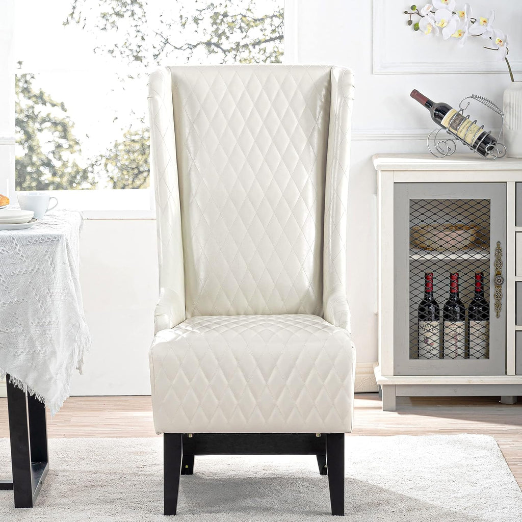 High Back Dining Chair Upholstered Wing Back Dining Chairs King Throne Royal Chair, Retro Accent Dinner Chairs