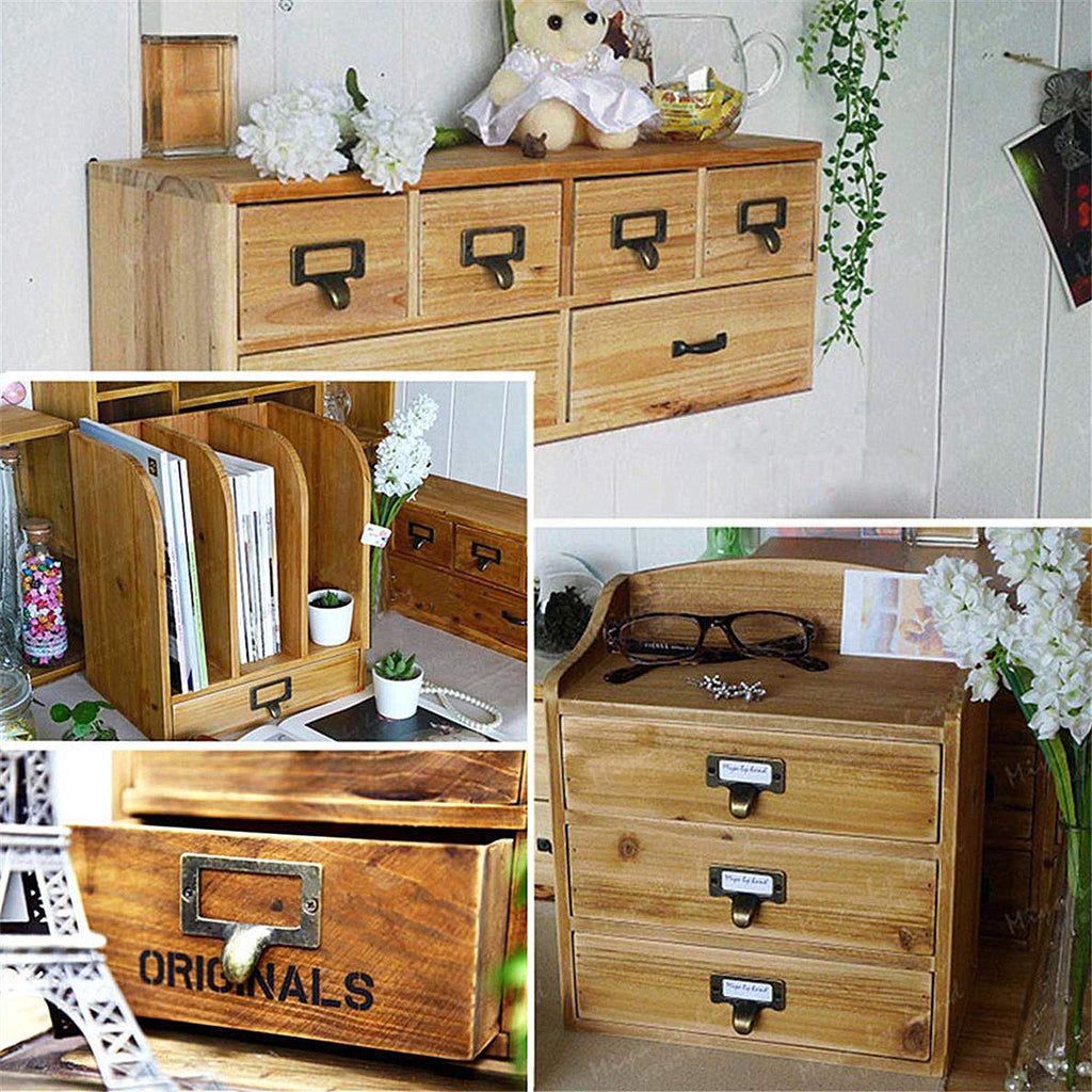 20Pcs Antique Iron Label Frame Card Holder Cup Pull Handle Drawer Box Case Cabinet Cupboard Carpenter Repair