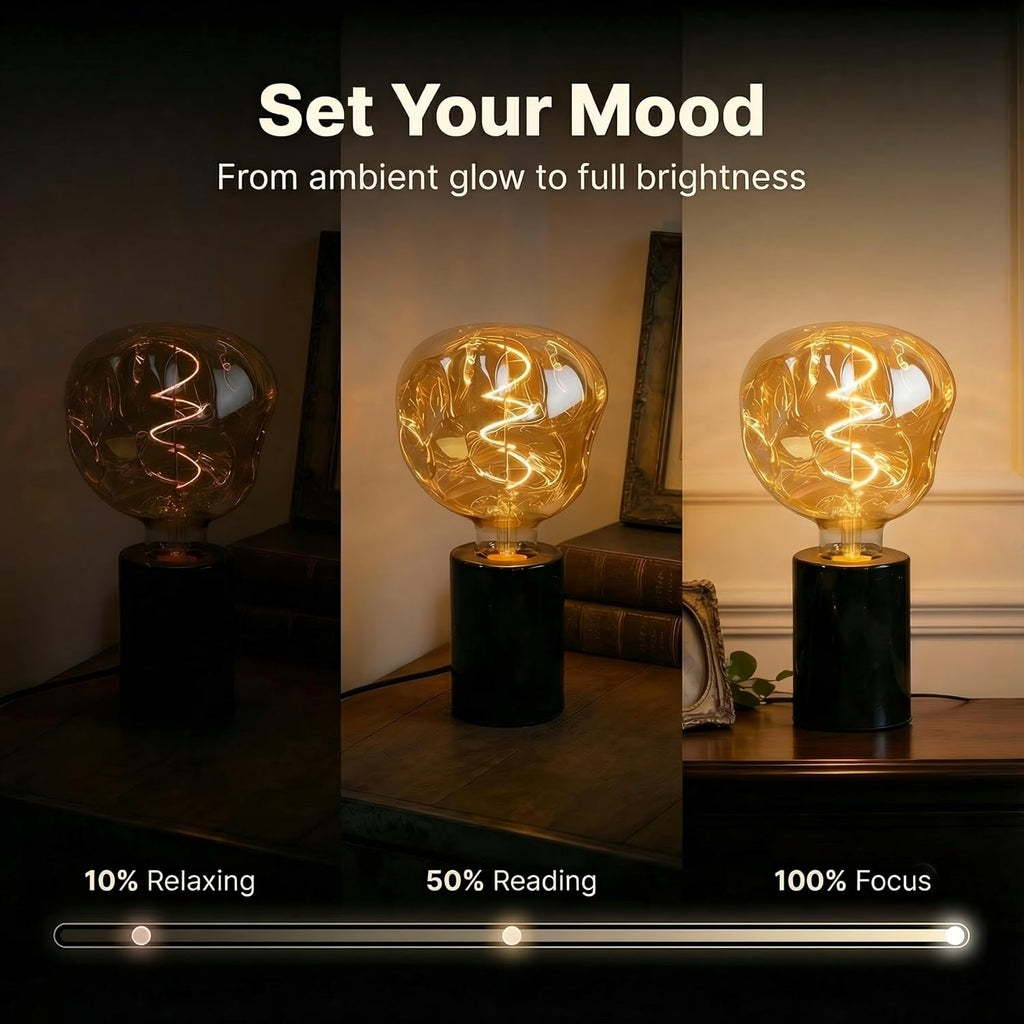 G125 Oversized Alien-Shaped LED Edison Bulb, 2200K Amber Glass 5W E26,1PK