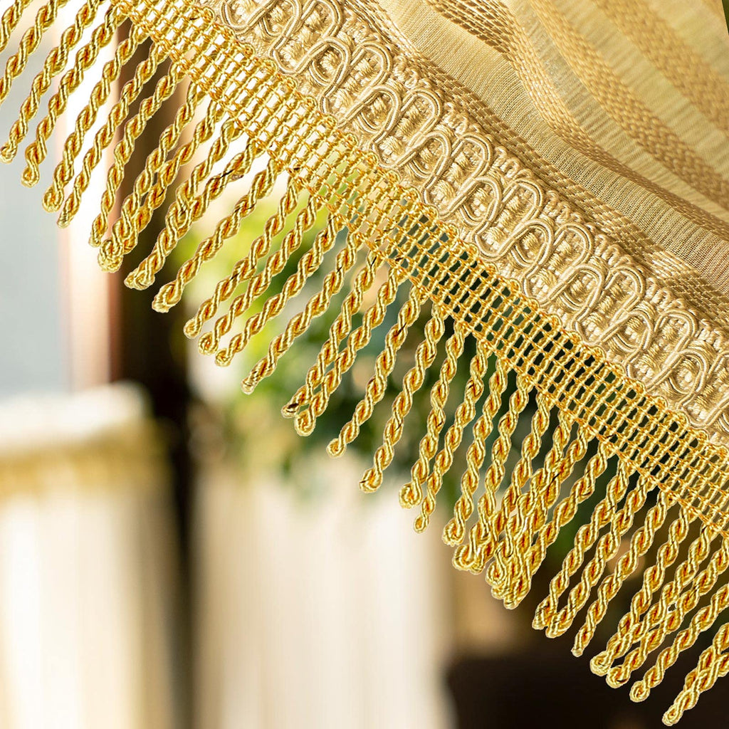 Fringe Trim for Curtains Sofa Decor, 12 Yards, Gold - 12 Yards