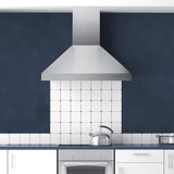 30 Inch Stainless Steel Wall Mount Range Hood LED Lights, Aluminum Filters, Convertible Ducted/Ductless
