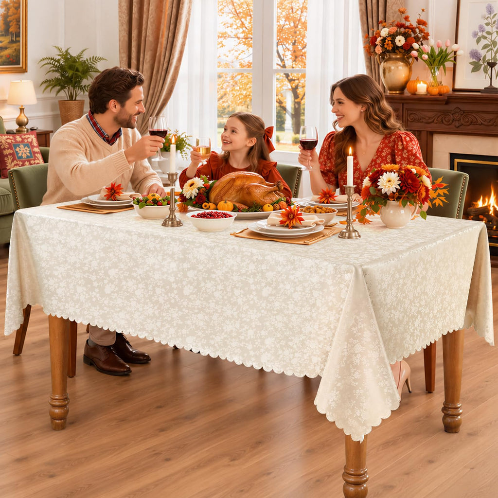 Rectangle Waterproof Heavy Duty Vinyl Tablecloths, 60 x 140 Inch