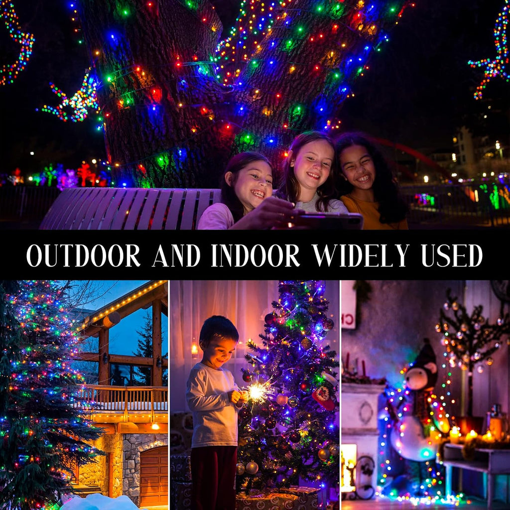 164ft 2000 LED Cluster Christmas Lights - Dark Green Wire Christmastree Lights - Multicolor 8 Modes Outdoor