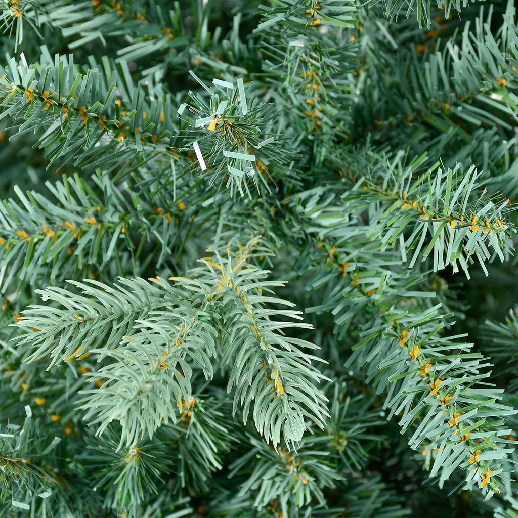 Blue Spruce Artificial Christmas Tree, Hinged Unlit Xmas Trees with 2458 PE&PVC Mixed Branch Tips, Home Holiday