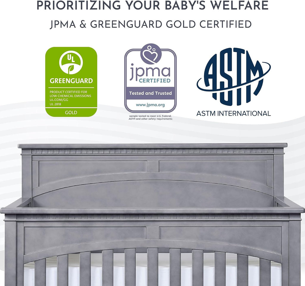 Santa Fe 5-in-1 Convertible Crib, Storm Grey