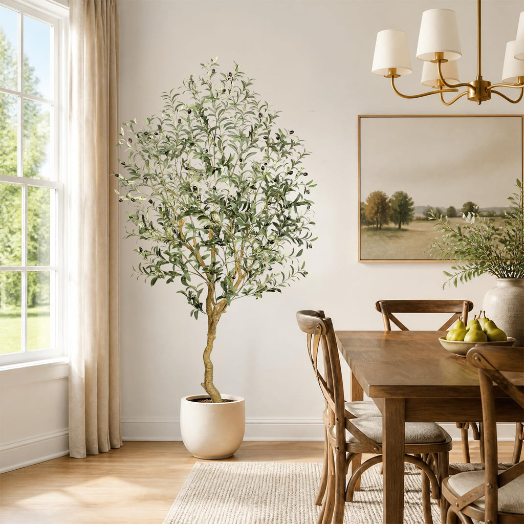 Faux Olive Tree 7FT UV Resistant Artificial Olive Tree Outdoor