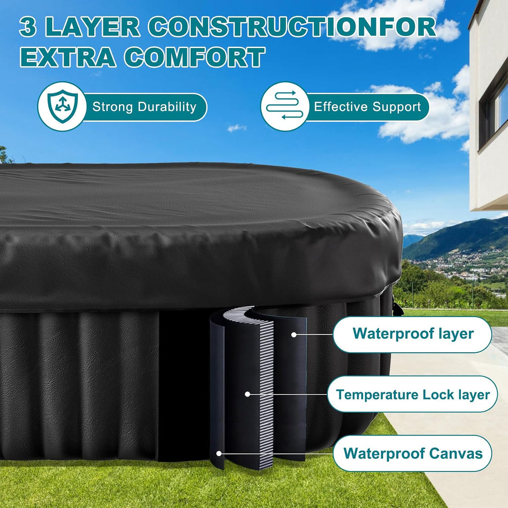 75" X 47" X 25" Inflatable Hot Tub, 1-2 Person Oval PVC Spa | Blow Up Hot Tub Portable Outdoor Spa with 100 Bubble