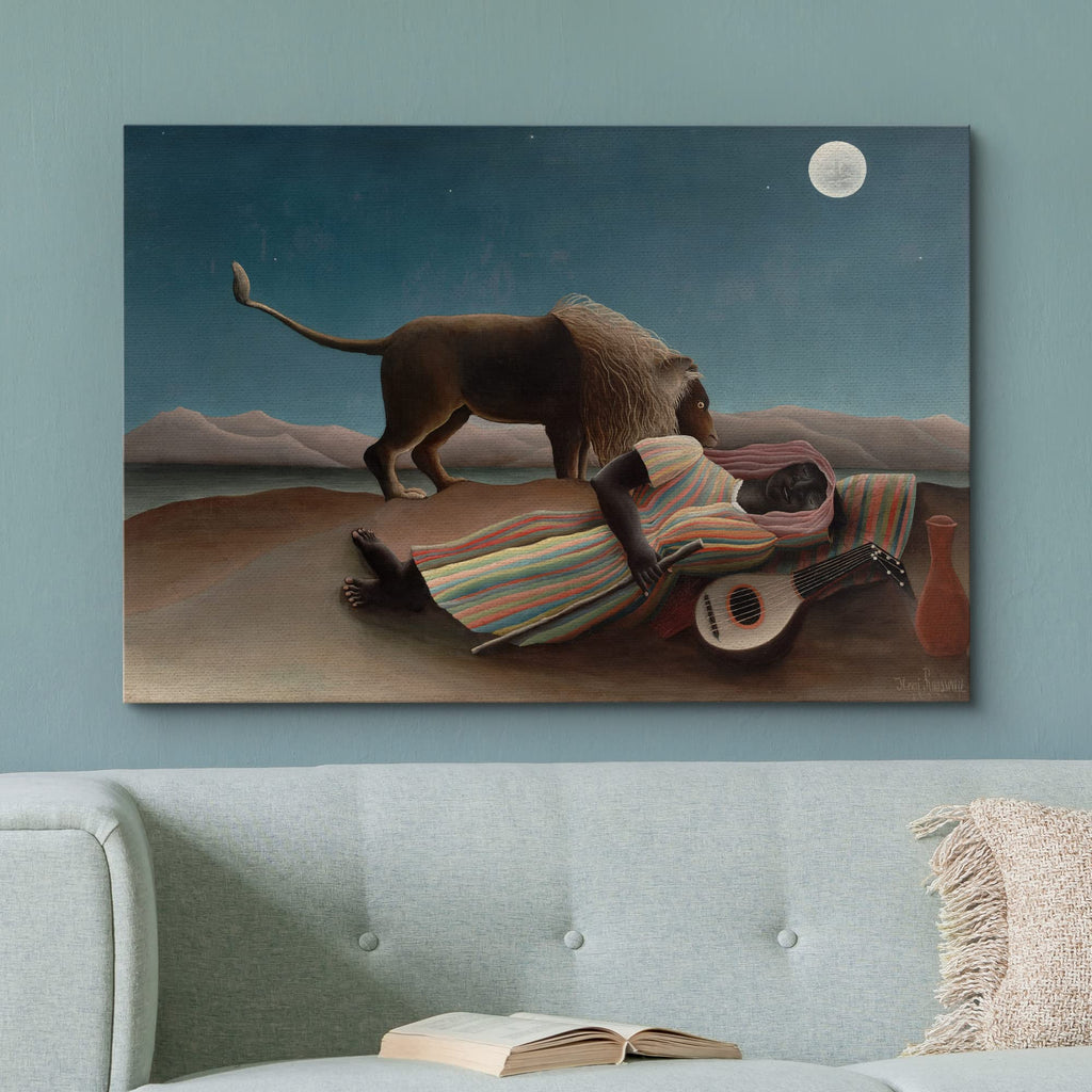 The Sleeping Gypsy by Henri Rousseau Giclee Canvas Prints Wrapped Gallery Wall Art | Stretched and Ready to Hang