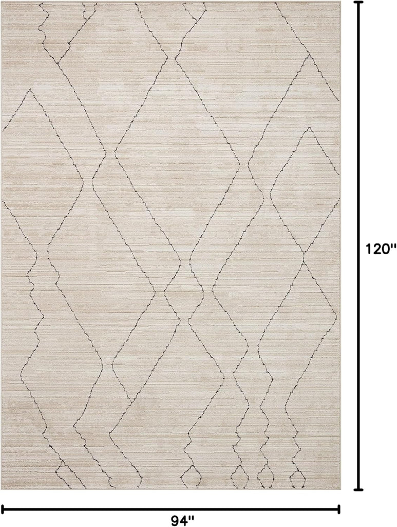 Darby Collection DAR-03 Sand/Charcoal 7'-10" x 10' Area Rug