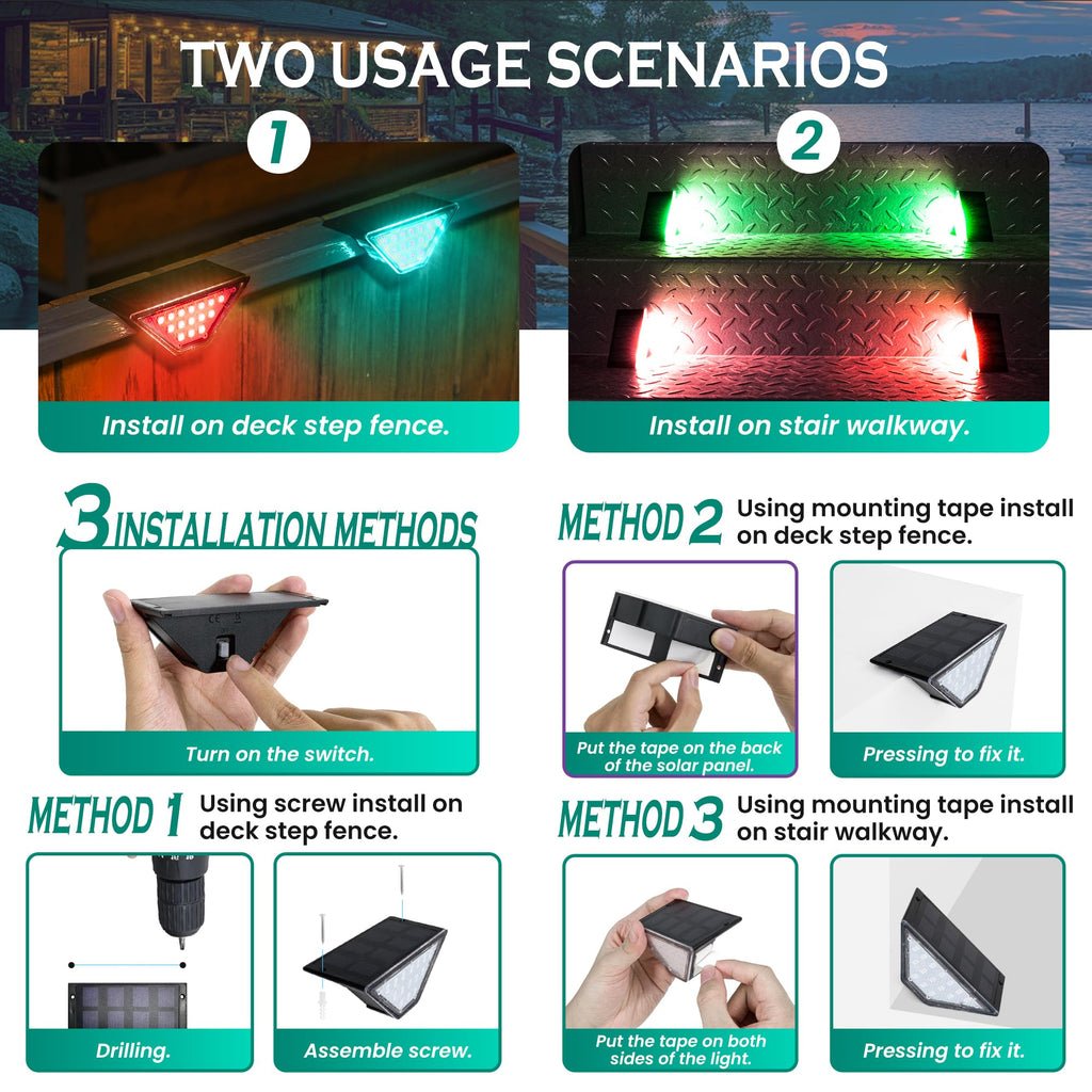 Solar Step Lights Waterproof, Stair Lights Outdoor Decor 12 Pack