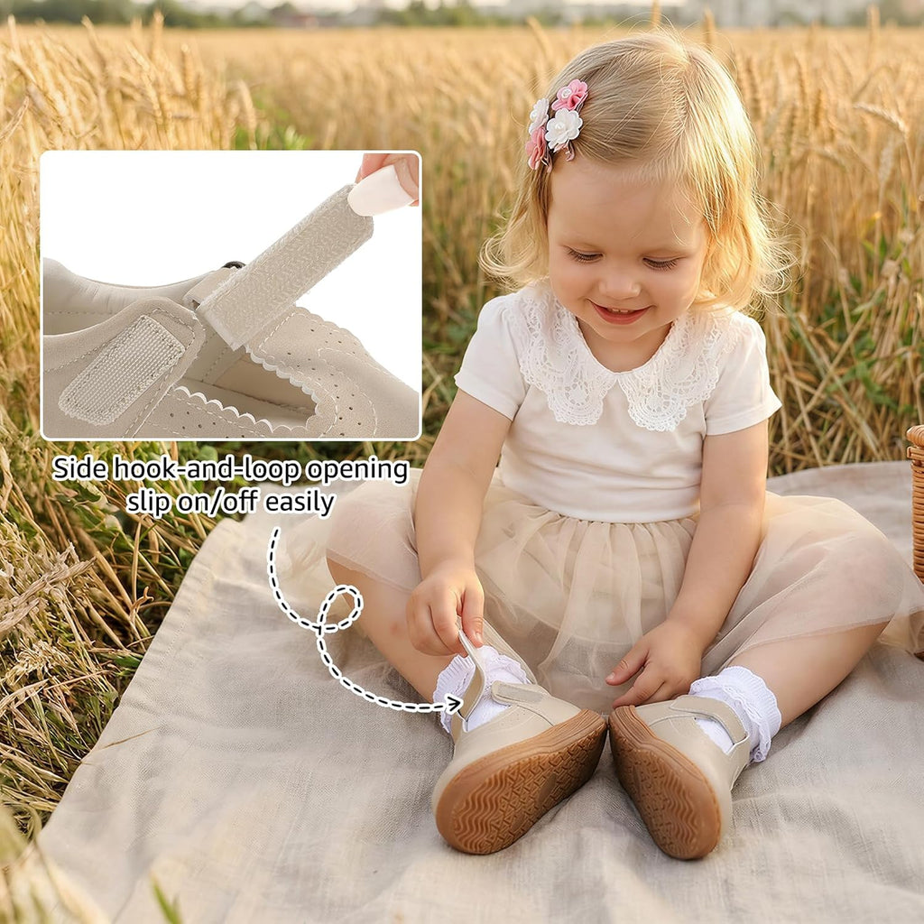 Wide Toe Box Toddler Mary Jane Dress Shoes Girl Ballet Flats