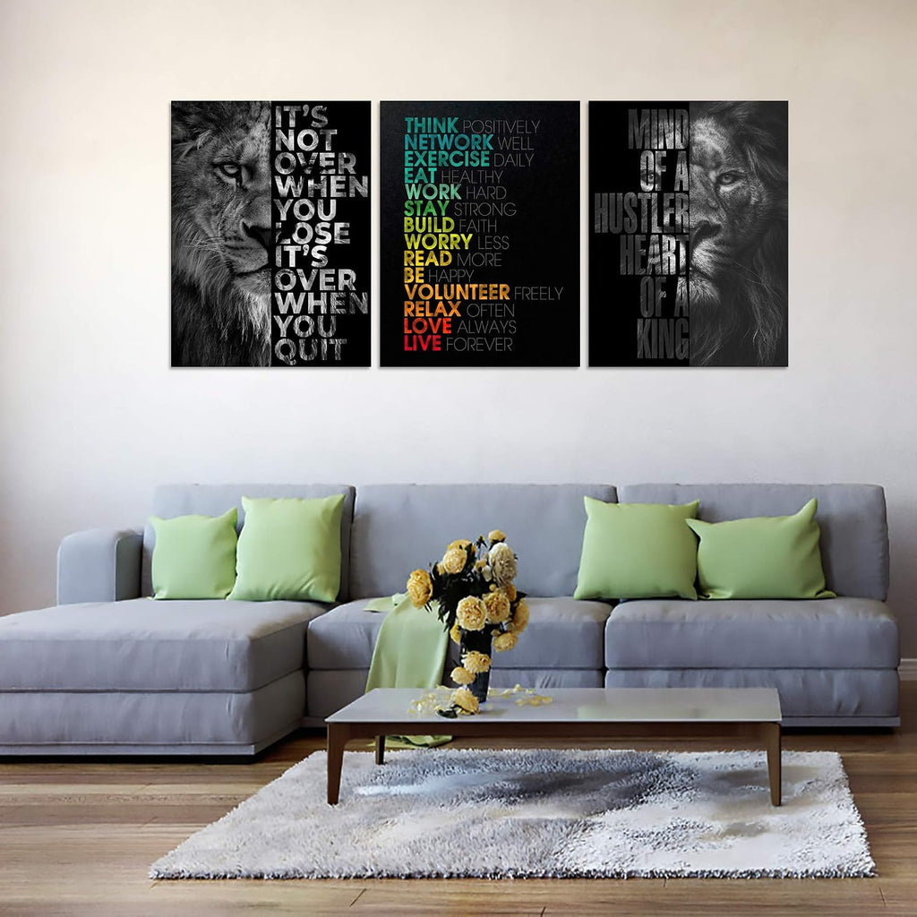 Motivational Office Wall Art Inspirational Canvas Wall Art Hustle Posters Wall Decor Print Entrepreneur Quote Wall
