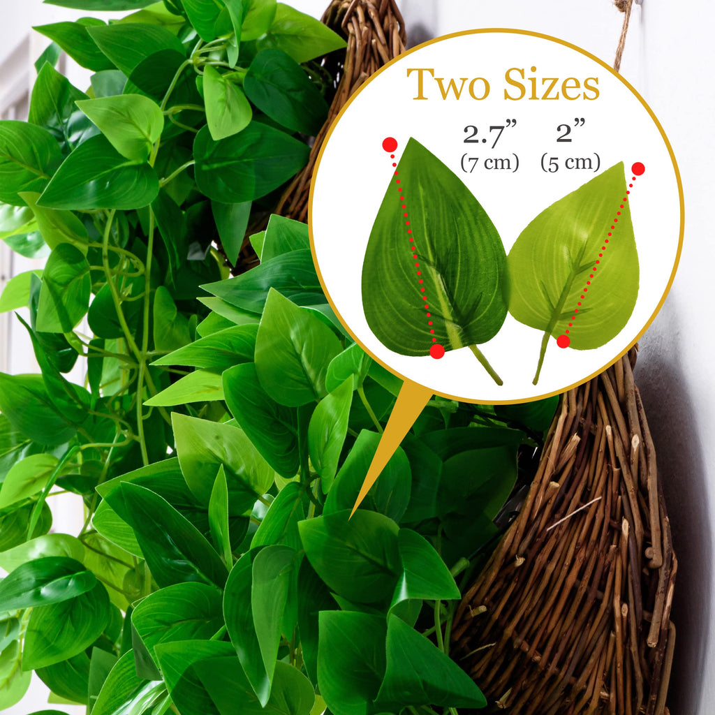 2-Pack Artificial Plants (with Baskets) - Ivy Vines Pothos - Outdoor & Indoor Decorations - Wall Faux Hanging Vine