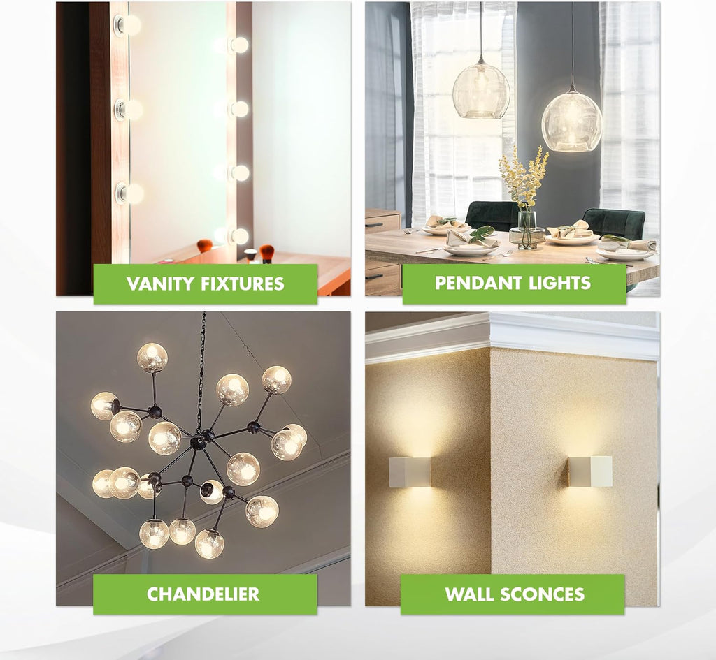 G25 LED Globe Light Bulbs, 60W Equivalent, 2700K, Dimmable, 4-Pack