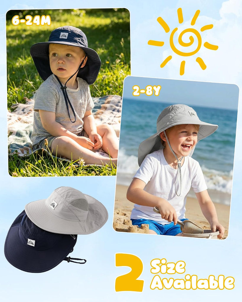 Toddler Sun Hat Kids Sun Protection for Baby Boys Girls Beach Fishing Hats