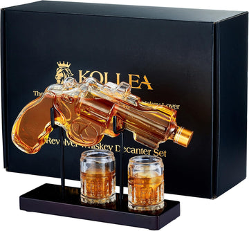 Birthday Gifts for Men Dad, Gun Whiskey Decanter Set with Shot Glass, Cool Anniversary Ideas for Him Husband Brother