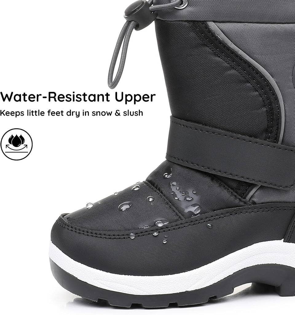 Kids Boys Girls Snow Boots Warm Winter Boots Water-resistant