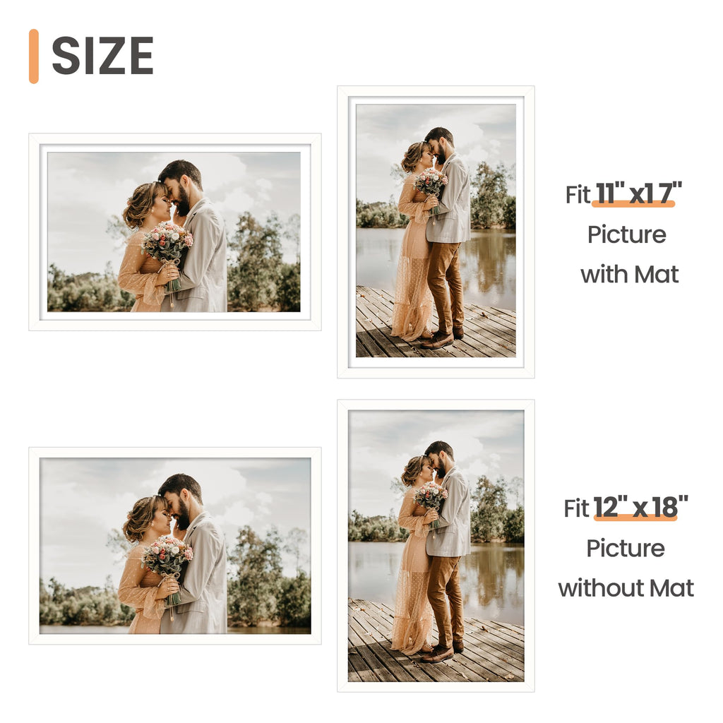 12x18 Picture Frame, Wall Decor Poster Frames, White 1 Pack
