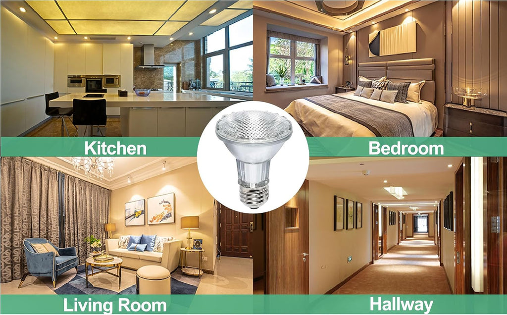 PAR20 Halogen Light Bulbs 3 Pack 120V 50w Dimmable, E26 Medium Base Flood Light Bulbs with 3000k Warm White,High