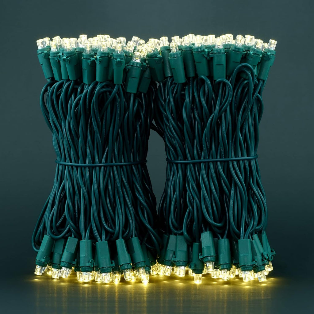200 Warm White Christmas Light, 2-Set 33 ft 100 Wide Angle 5mm LED
