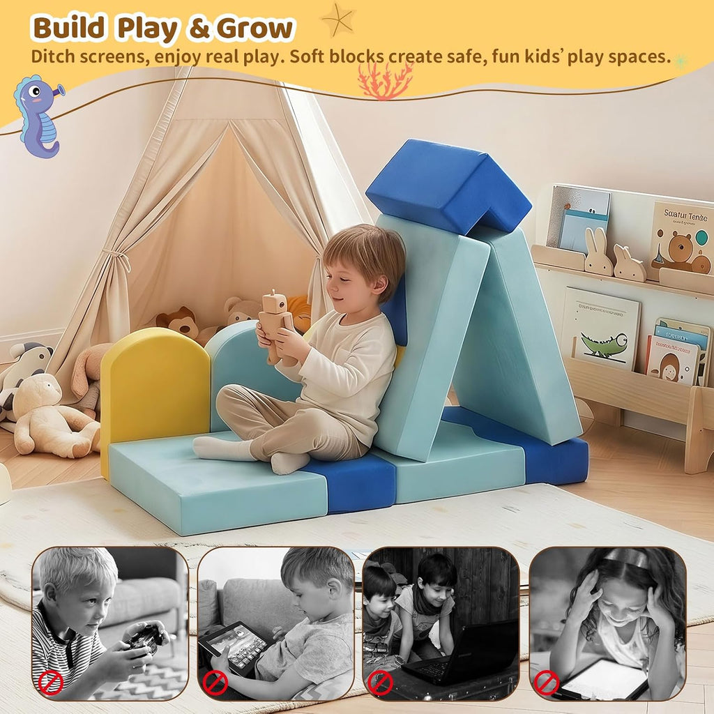 Piece Modular Kids Play Couch, Convertible Toddler Playroom Sofa