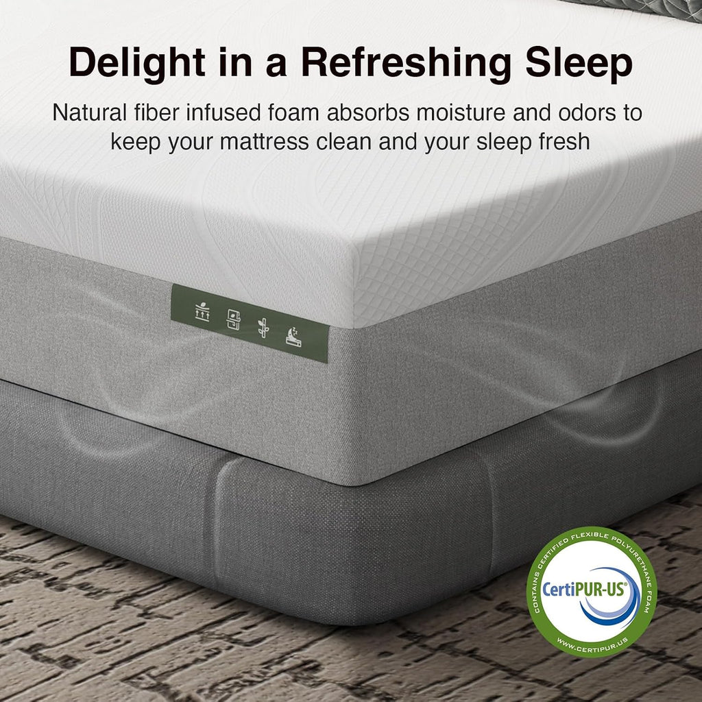 Bliss Cooling Queen Mattress, 14 Inch Gel Queen Memory Foam | Mattress in a Box with Cool-Touch Nylon Cover, Pain